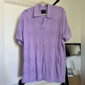 Medium Abercrombie Purple Knitted Collared Shirt